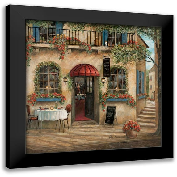 Manning, Ruane 20x20 Black Modern Framed Museum Art Print Titled - Centro Piazza Cafe