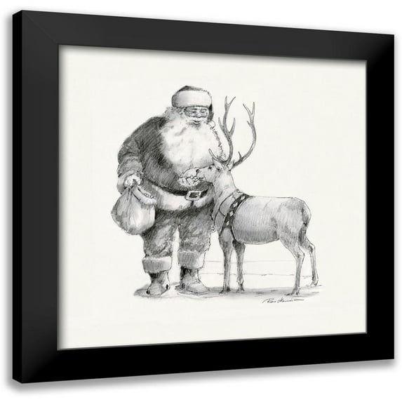 Manning, Ruane 20x20 Black Modern Framed Museum Art Print Titled - Santas Love