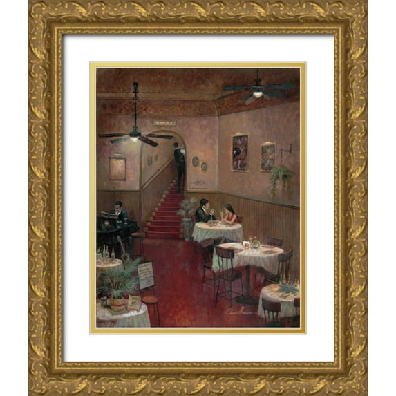 Manning, Ruane 20x24 Gold Ornate Wood Framed with Double Matting Museum Art Print Titled - Romantic Interlude