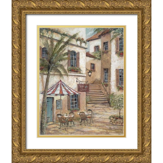 Manning, Ruane 20x24 Gold Ornate Wood Framed with Double Matting Museum Art Print Titled - Vino y Queso
