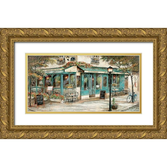 Manning, Ruane 24x14 Gold Ornate Wood Framed with Double Matting Museum Art Print Titled - Rue du Jardin