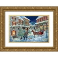 thumbnail image 1 of Manning, Ruane 24x17 Gold Ornate Wood Framed with Double Matting Museum Art Print Titled - Holiday Joy Caroling, 1 of 4