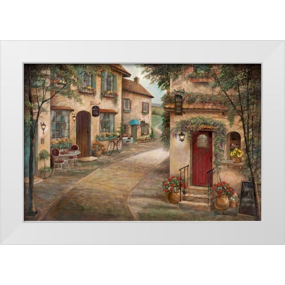 Manning, Ruane 24x17 White Modern Wood Framed Museum Art Print Titled - Quaint Cafe