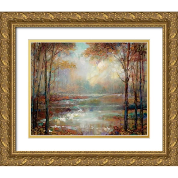 Manning, Ruane 24x20 Gold Ornate Wood Framed with Double Matting Museum Art Print Titled - Magical Spring