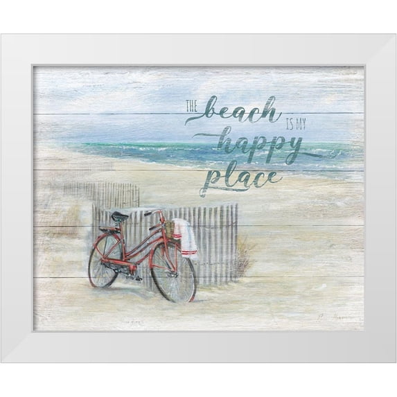 Manning, Ruane 24x20 White Modern Wood Framed Museum Art Print Titled - Beach Happy Place