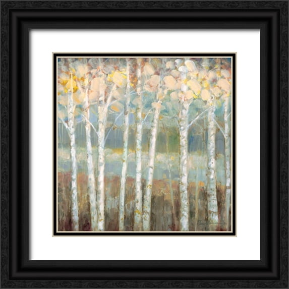 Manning, Ruane 26x26 Black Ornate Wood Framed with Double Matting Museum Art Print Titled - Natures Palette I