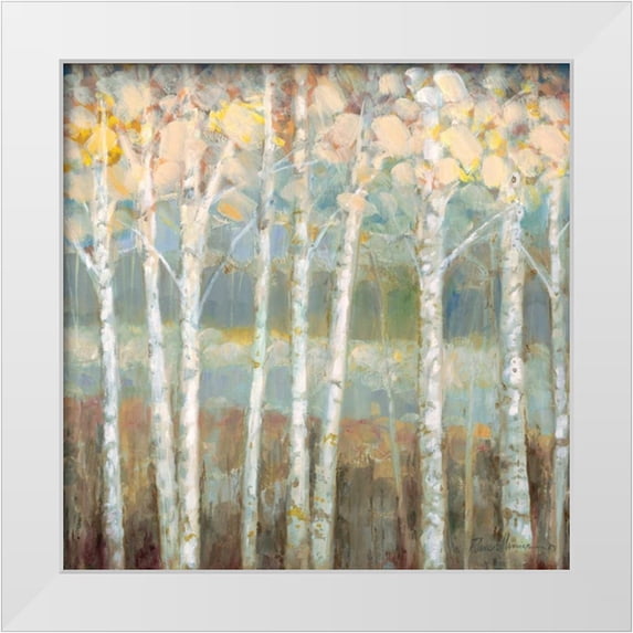 Manning, Ruane 26x26 White Modern Wood Framed Museum Art Print Titled - Natures Palette I