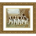 thumbnail image 1 of Manning, Ruane 31x26 Gold Ornate Wood Framed with Double Matting Museum Art Print Titled - Belles Pups, 1 of 4