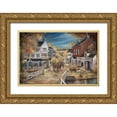 thumbnail image 1 of Manning, Ruane 32x23 Gold Ornate Wood Framed with Double Matting Museum Art Print Titled - Harvest Village, 1 of 4
