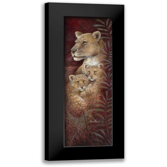 Manning, Ruane 7x14 Black Modern Framed Museum Art Print Titled - Serengeti Twins