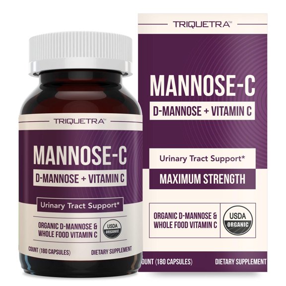 Triquetra Health Mannose-C: Organic D-Mannose + Vitamin C for Natural UTI Support - Capsules
