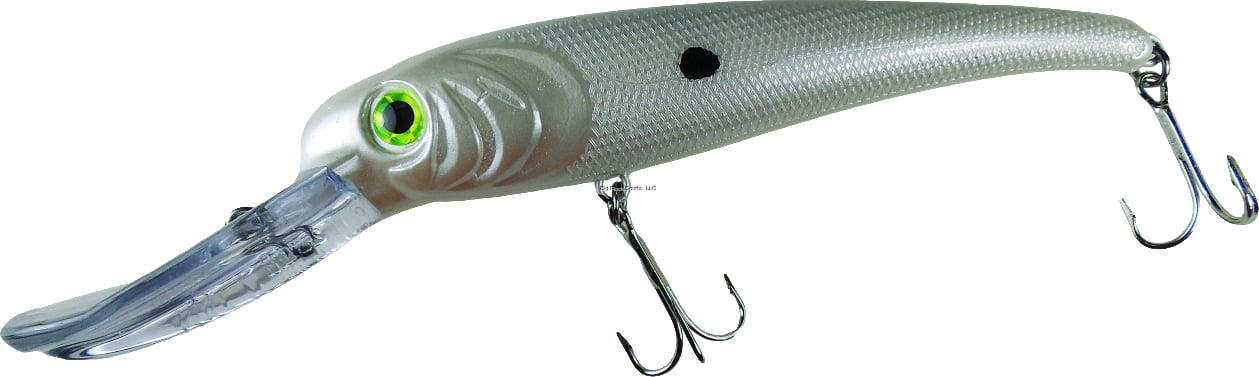 Manns Textured Stretch 25+ Floating/Diving Trolling Lure, 8, 2 oz, Pearl  White