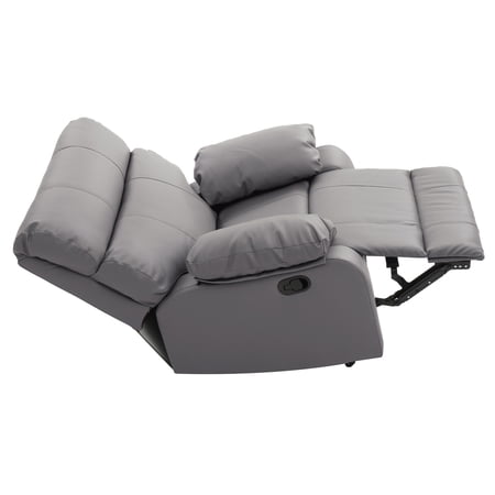 Manny Gray Faux Leather Upholstery Reclining Chair