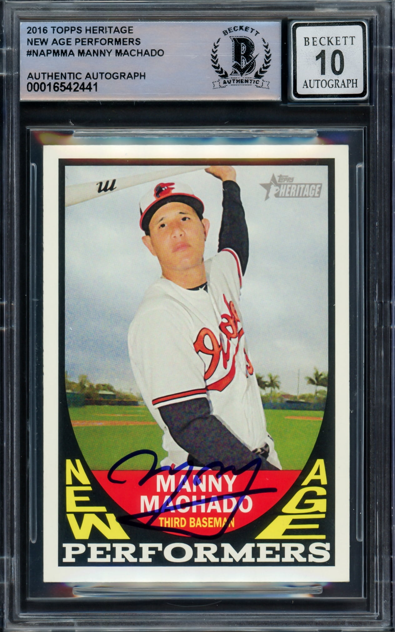 Topps 0 Manny Machado Baltimore Orioles Card BAS 1 Mint Gem Grade 