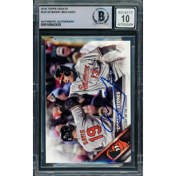 Manny Machado Autographed 2016 Topps Update Card #US120 Baltimore Orioles Auto Grade Gem Mint 10 Beckett BAS #16542435