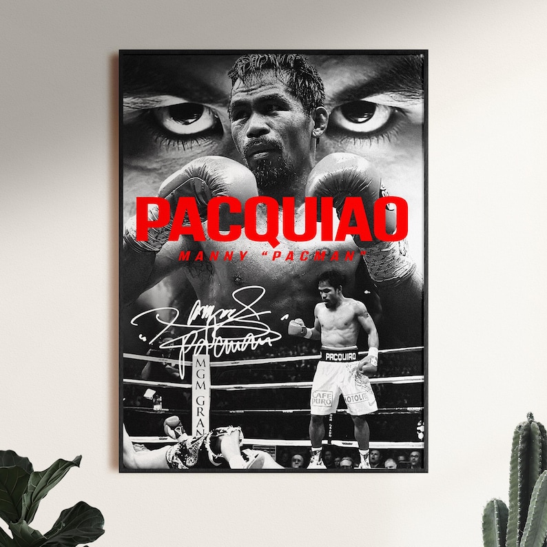 Manny Pacquiao Boxing Legend Poster Iconic Fight Night Wall Decor Size ...