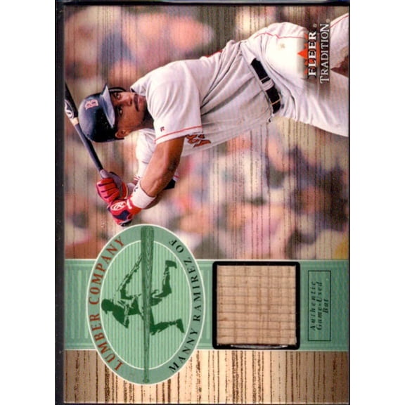 Manny Ramirez Card 2002 Fleer Tradition Lumber Company Game Bat #21