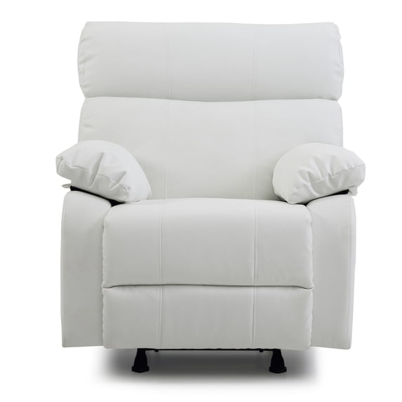 Manny White Faux Leather Upholstery Reclining Chair