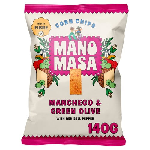 Manomasa Manchego & Green Olive 140g, British Import (Pack of 3)
