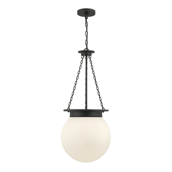 Matte Black Three Light Pendant from the Manor Collection