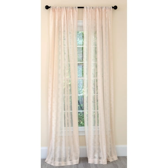 Manor Luxe Bella Bella Sheer Single Curtain Panel Champagne 54" w x 84" l 84 Inches