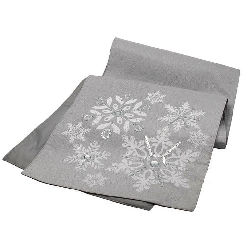 Snow Table Runner Manor Luxe Glistening Snow Table Runner - Walmart.com