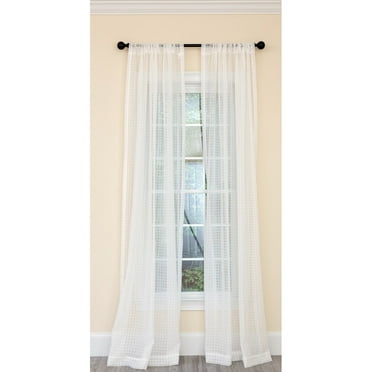 Manor Luxe Isa Plaid Sheer Rod Pocket Single Curtain Panel 52 X 108 108 Inches