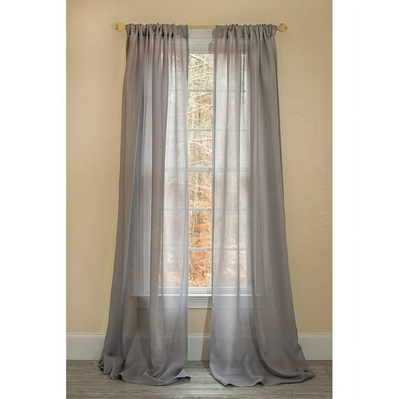 Manor Luxe Morning Mist Sheer 96 Inch Rod Pocket Curtain Panel