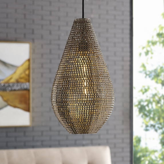 Manor Park 20" Modern Boho Tear Drop Pendent Light - Gold