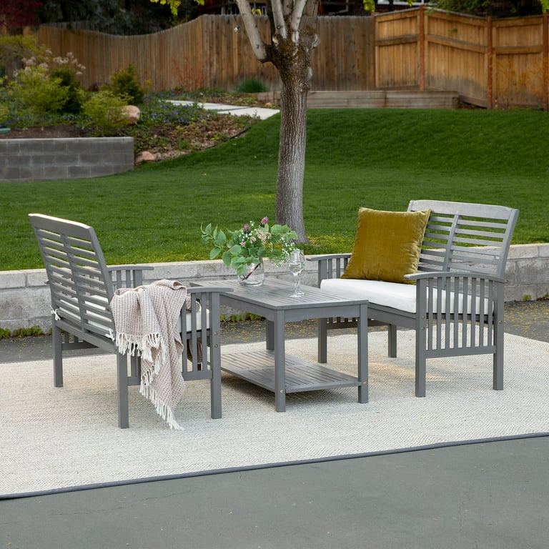 Manor Park 3 Piece Classic Outdoor Patio Chat Set Grey Wash Walmart