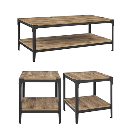 Manor Park 3-Piece Rustic Coffee Table Set - Barnwood