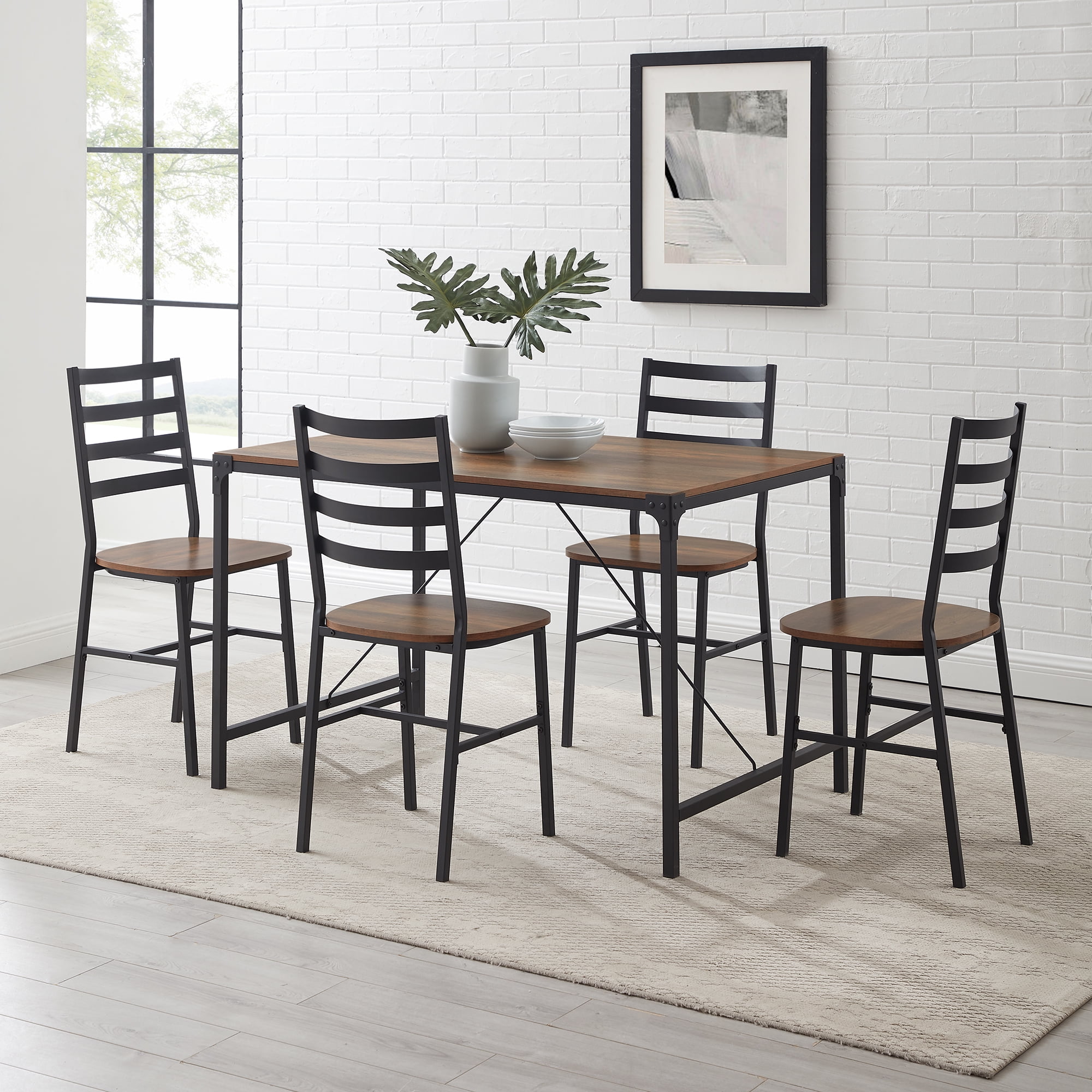 Manor Park 5-Piece Rustic Dining Set - Reclaimed Barnwood