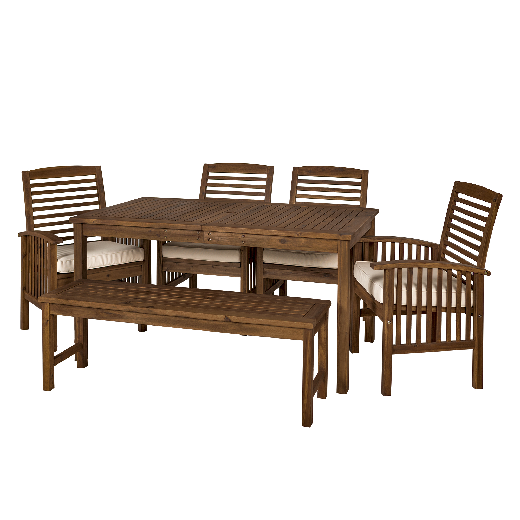 Manor Park 6Piece Outdoor Patio Dining Set, Dark Brown