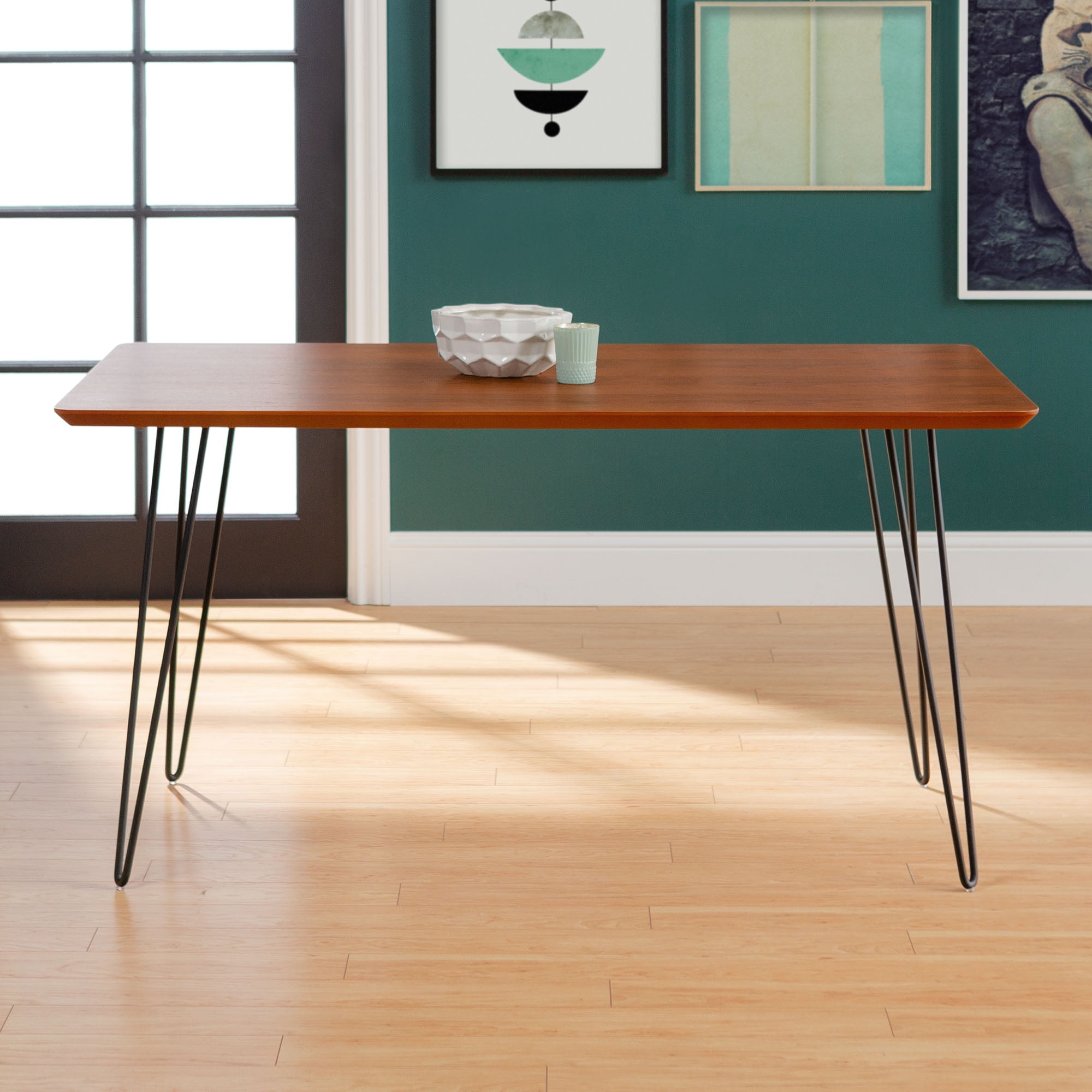 Manor Park 60" Mid Century Modern Dining Table - Walnut - Walmart.com