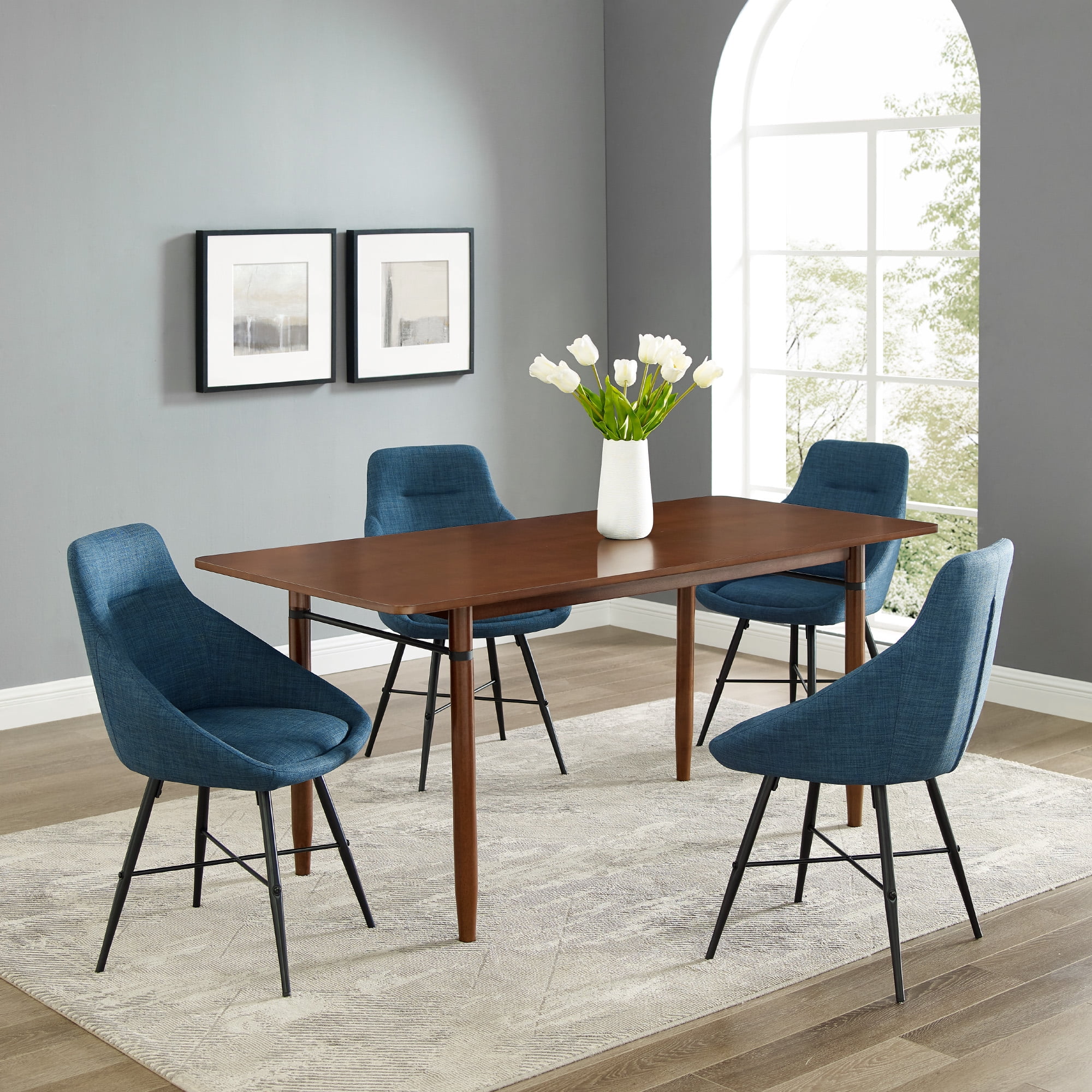 Manor Park 68" Mid Century Modern Wood Dining Table - Walnut