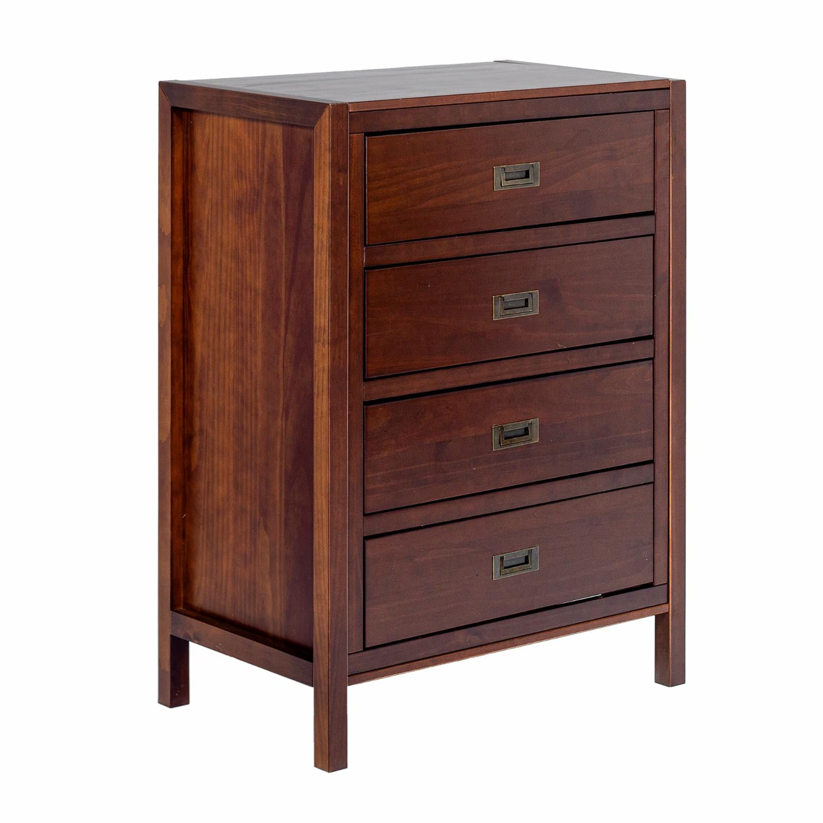 Manor Park Annabelle Four Drawer Solid Wood Black Dresser