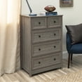 thumbnail image 1 of Manor Park Classic 5-Drawer Groove Dresser, Slate Grey, 1 of 11