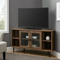 thumbnail image 1 of Walker Edison Corner TV Stand for TVs up to 55", Reclaimed Barnwood, 1 of 10