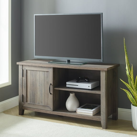 Manor Park Farmhouse 1 Door TV Stand for TVs up to 50", Grey Wash