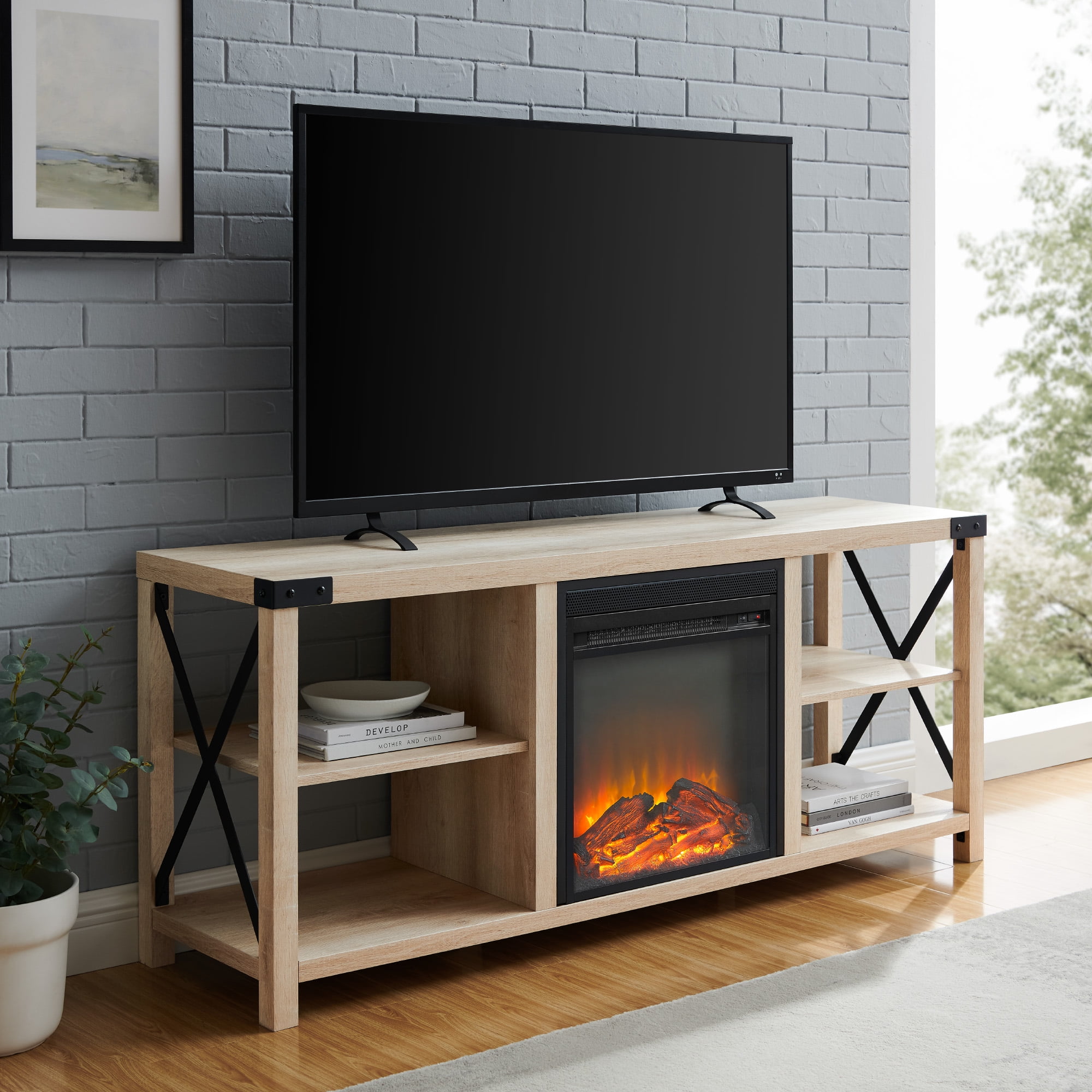 Manor park farmhouse fireplace tv stand for tvs up to 65 deals