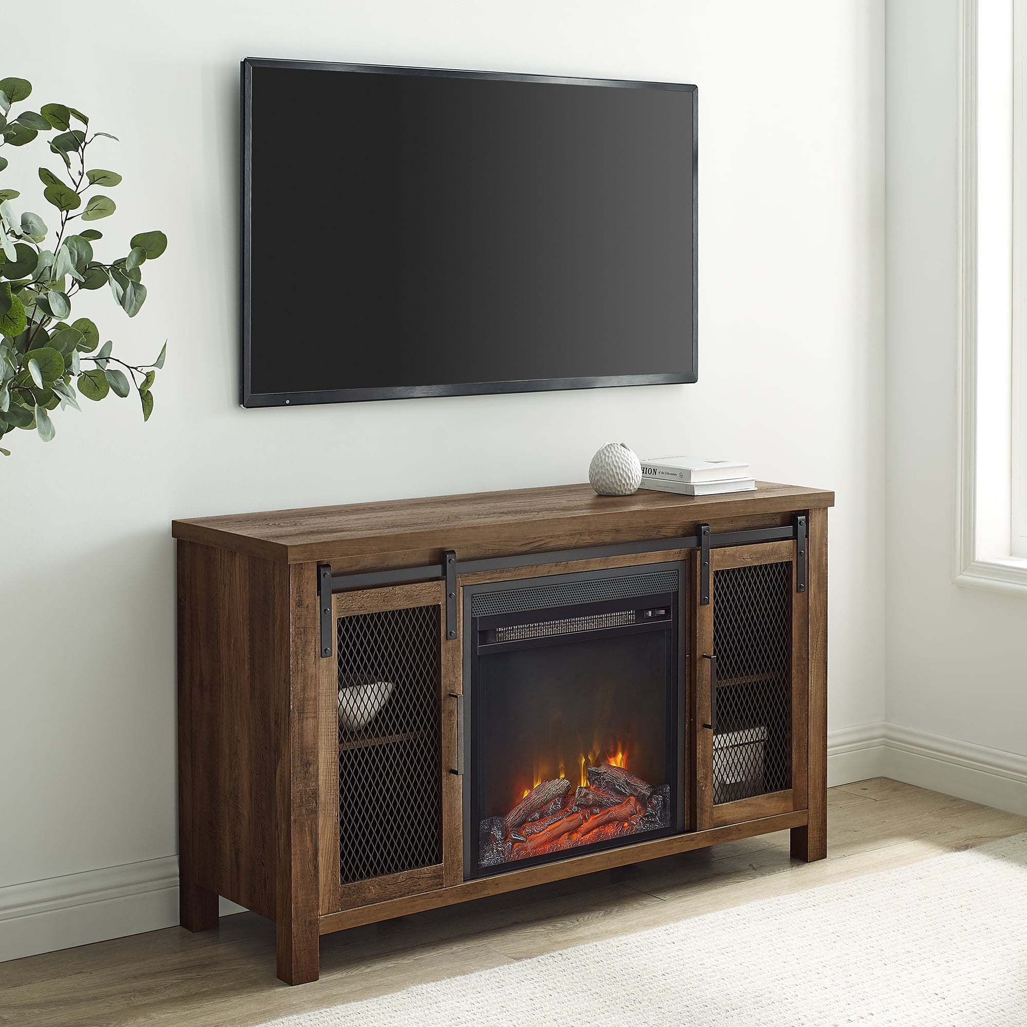 Manor Park Fireplace TV Stand for TVs up to 55", Reclaimed Barnwood