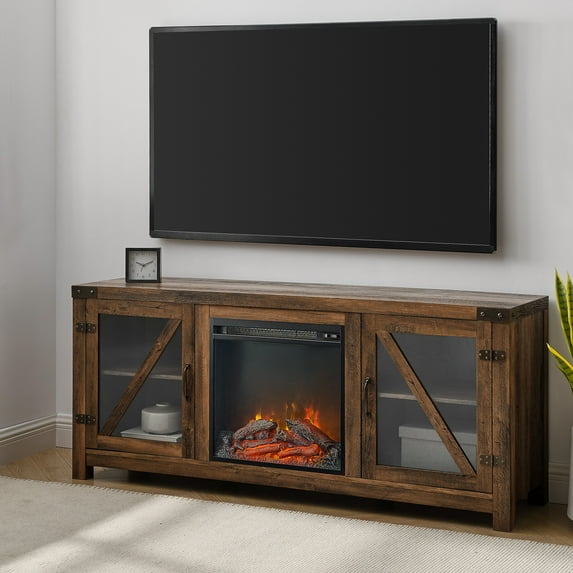 Manor Park Fireplace TV Stand for TVs up to 65", Reclaimed Barnwood