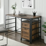 Manor Park Industrial Farmhouse Filing Cabinet Desk, Barnwood