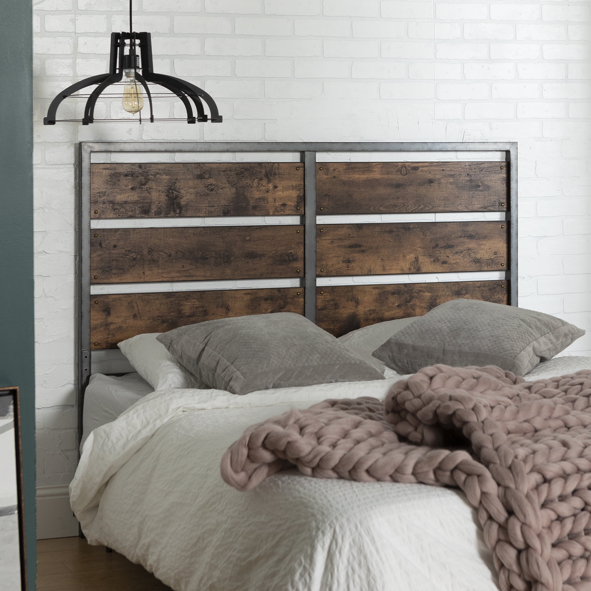 Wood online metal headboard