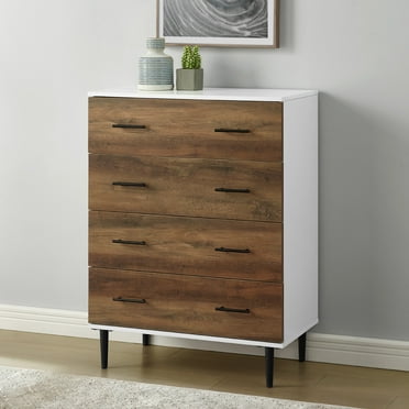 Manor Park Modern 4 Drawer Vertical Dresser, Reclaimed Barnwood