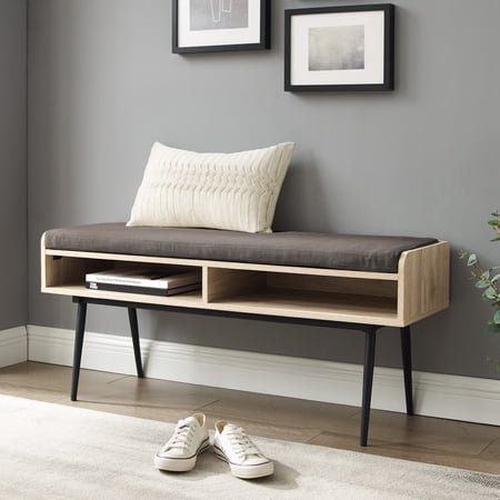 Manor Park Modern Cushioned Storage Entry Bench, Birch