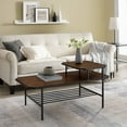 thumbnail image 1 of Manor Park Modern Octagon Metal Tiered Coffee Table, Dark walnut/Black, 1 of 8