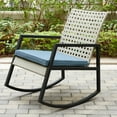 thumbnail image 1 of Manor Park Modern Patio Rattan Rocking Chair, Light Grey/Blue, 1 of 7