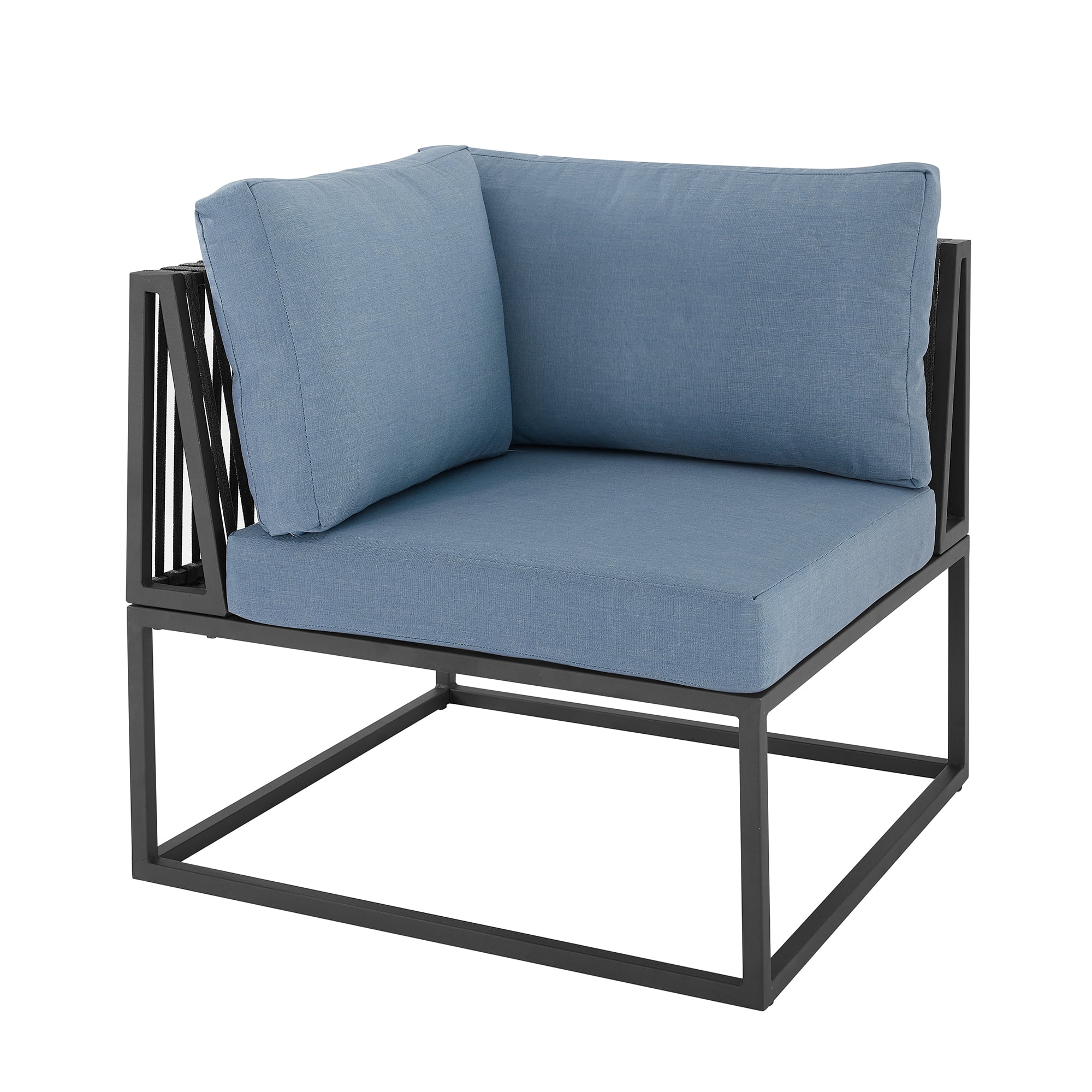 Manor Park Outdoor Modern Corner Patio Chair Blue