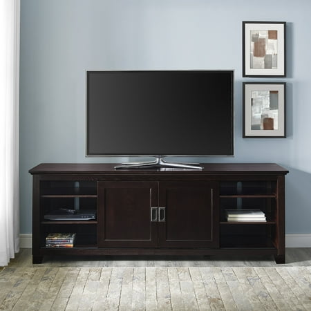 Walker Edison - Traditional Sliding Door TV Stand Cabinet for Most TVs Up to 78" - Espresso